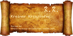 Kreiner Krisztofer névjegykártya